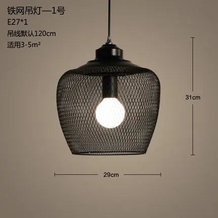 DecorBites™ Industrial Birdcage Chandelier: Retro Iron Net Hanging Lamp for Creative Home Lighting