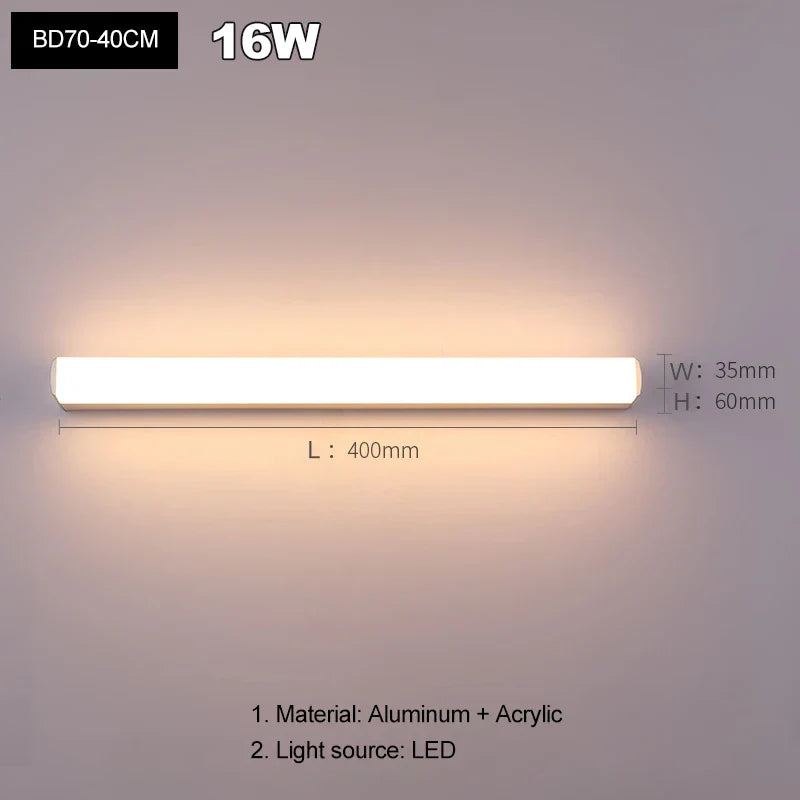 DecorBites™ LED Acrylic Wall Lamp for Bathroom & Bedroom, Modern Simplicity, Anti-fog Sconces