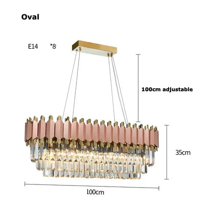 DecorBites™ E14 LED Crystal Stainless Steel Rose Gold Pendant Lights
