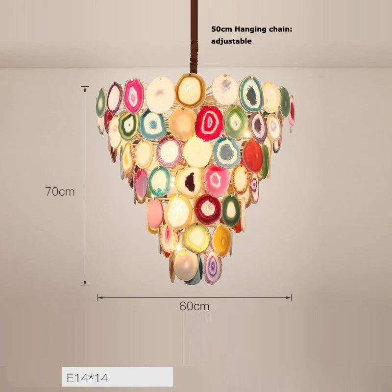 DecorBites™ Agate Designer LED Chandelier for Foyer & Dining Room