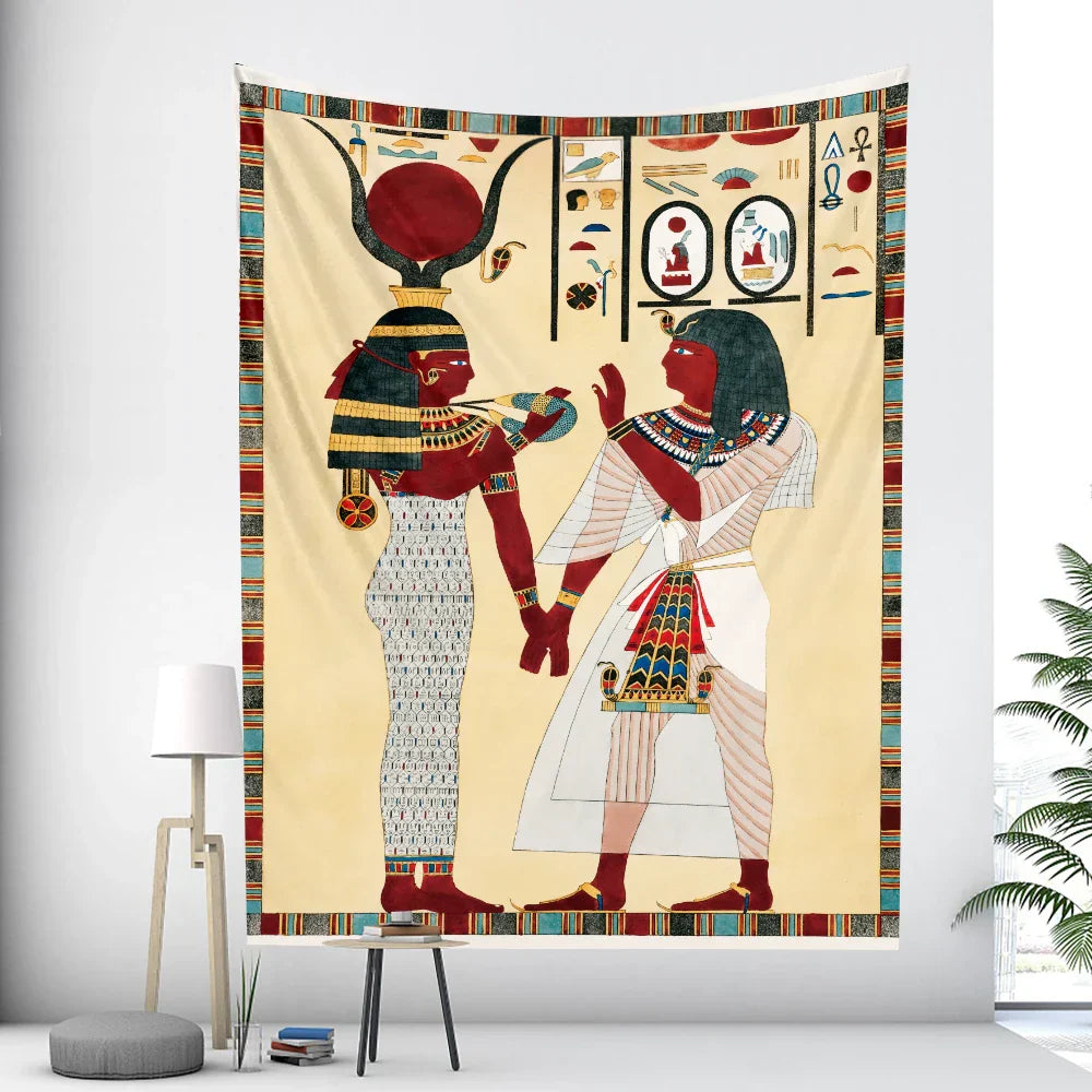 DecorBites™ Egyptian Mural Tapestry Bohemian Home Decor Yoga Mat Sofa Blanket