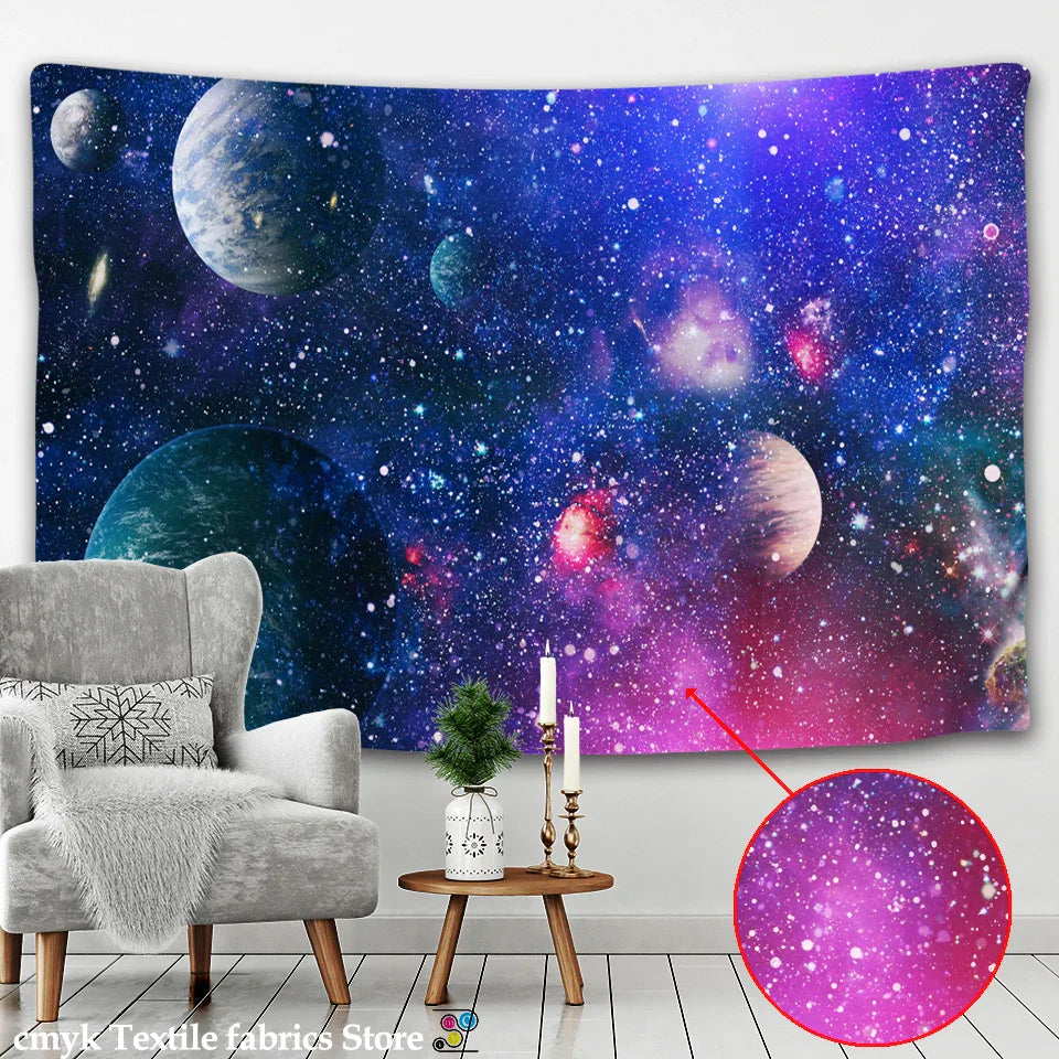 Tapiz Galaxy de DecorBites™: Decoración psicodélica hippie para el hogar y para colgar en la pared