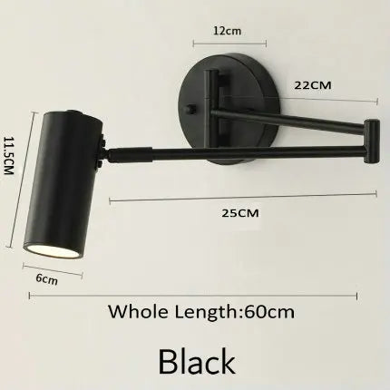 DecorBites™ Adjustable Long Arm Wall Lamp for Bedside Reading & Office Decor