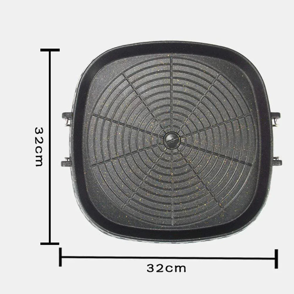 DecorBites™ Double Layered Non-Stick Korean BBQ Grill Pan - Indoor Outdoor Grilling