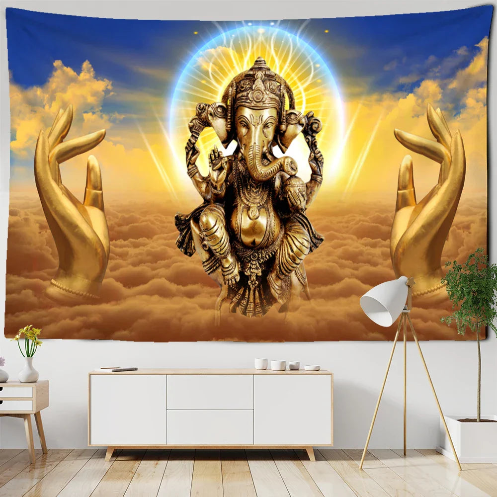 DecorBites™ Elephant Bergamot Tapestry Wall Hanging for Bohemian Home Decor