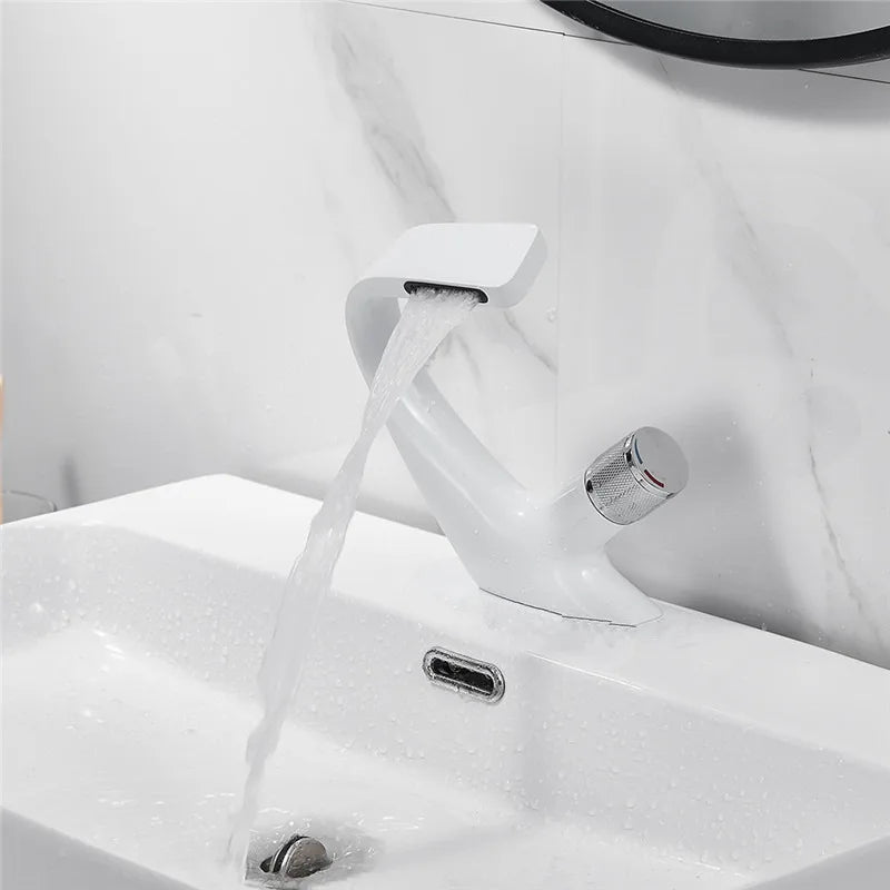 DecorBites™ Gray Basin Faucet | Brass Chrome Mixer Tap | Single Handle Sink Faucet