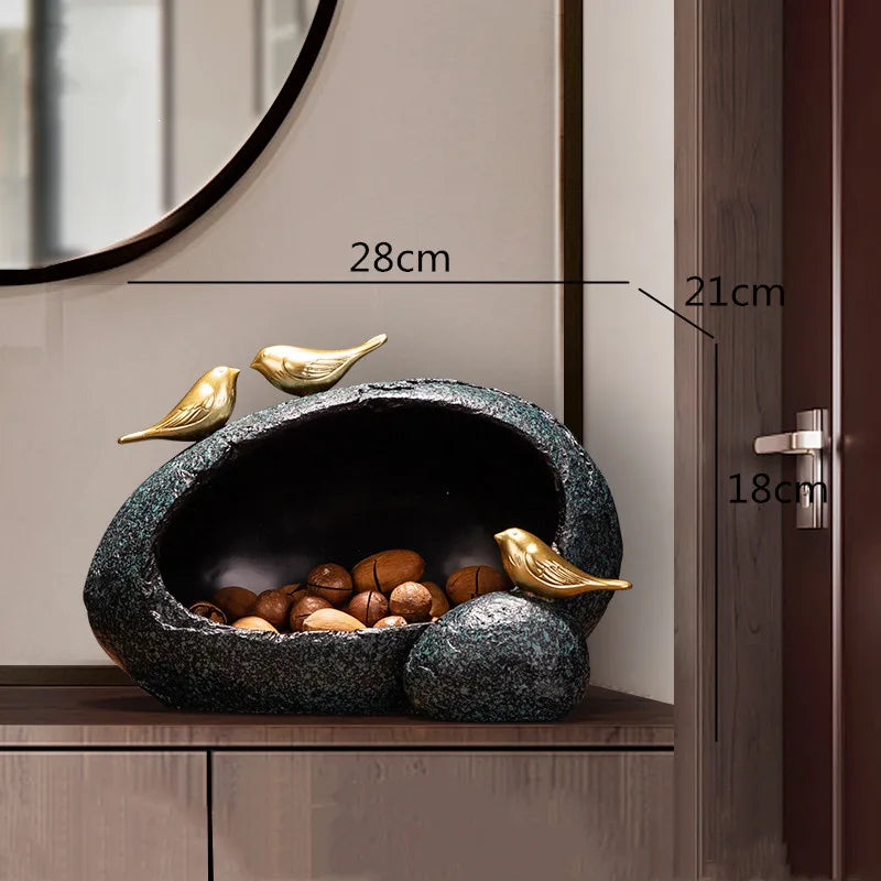 DecorBites™ Golden Bird Resin Tissue Box Ashtray Desktop Organizer Storage Box