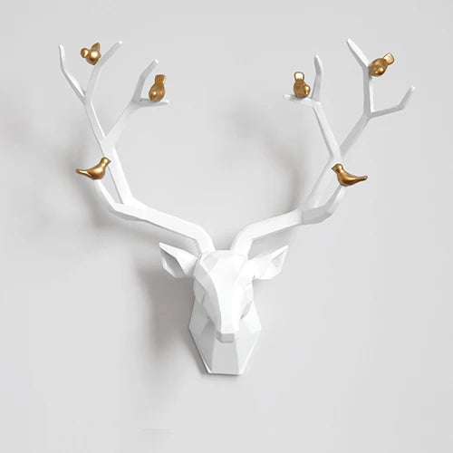 DecorBites™ Deer Head Wall Decor Sculpture | Modern Abstract Animal Statue for Home Decor