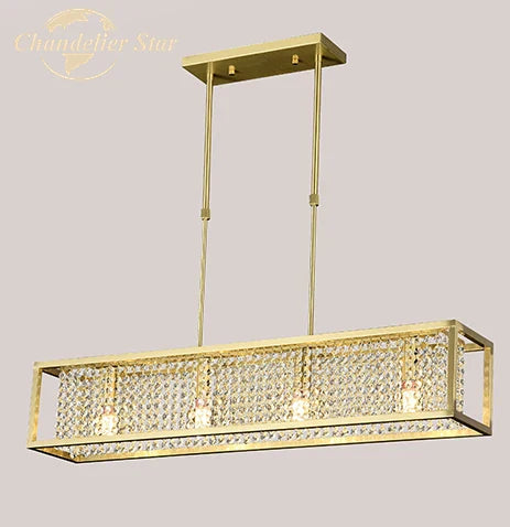 DecorBites™ Crystal Rectangle Luxury Chandelier for Elegant Home Décor