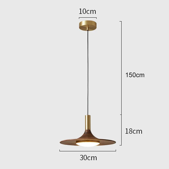 Lámpara colgante OVNI DecorBites™ de nogal negro: una lámpara de arte de lujo para el comedor.