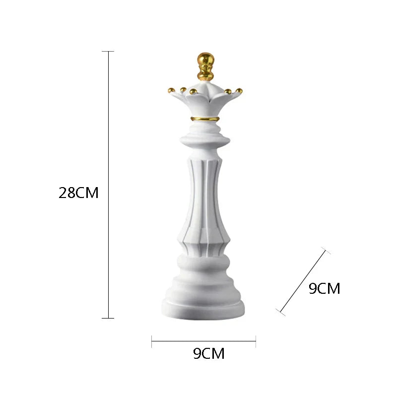 DecorBites™ Chess Pieces Figurines: The Queen's Gambit Decor for Home & Office