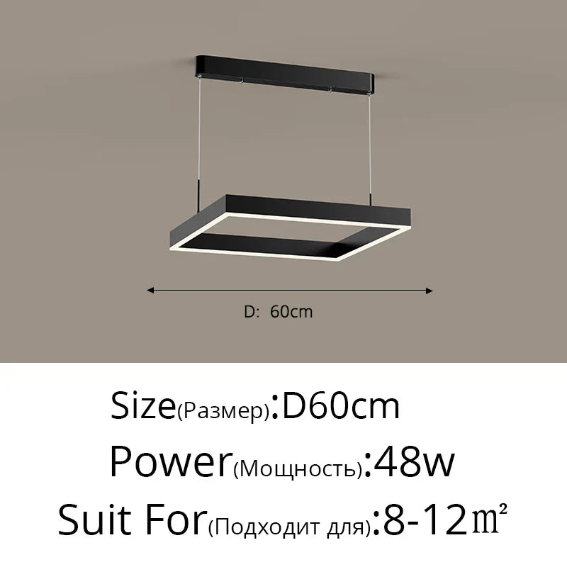 DecorBites™ LED Chandelier: Modern Aluminum Luster Lamps for Bedroom, Hall, Dining, Living Room