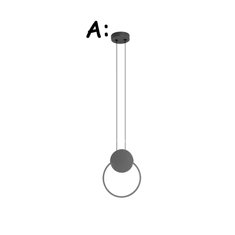 مصباح معلق أسود من DecorBites™: تصميم نورديك بسيط، مصباح LED قابل للتعتيم، سلك طويل