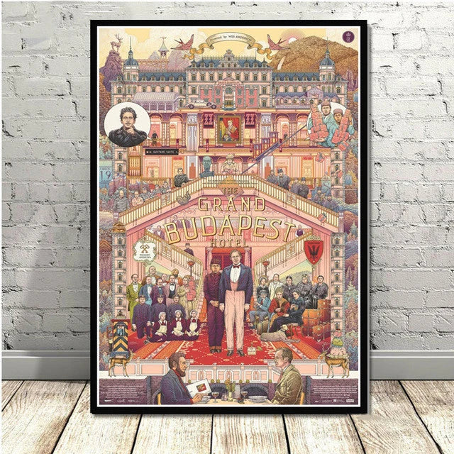 Póster minimalista de pared DecorBites™ del Gran Hotel Budapest para una decoración elegante del hogar