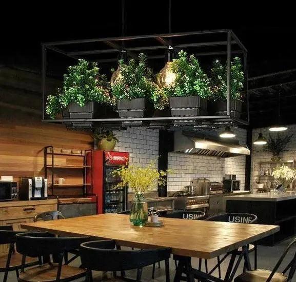 Hemma - Iron Garden Planter Light Chandelier