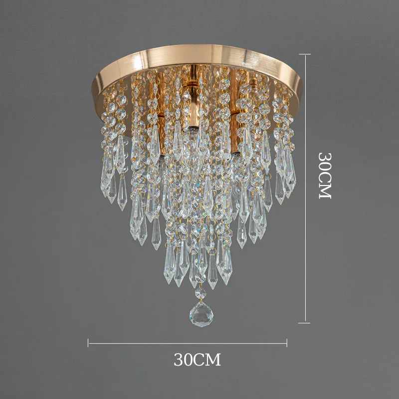 Lámpara de techo de cristal DecorBites™: Elegante lámpara colgante dorada para la decoración del hogar.