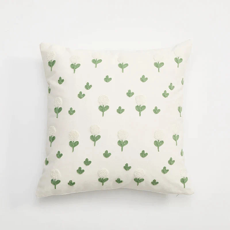 DecorBites™ Embroidered Daisy Dandelion Cushion Cover 45x45cm for Sofa Bed Chair Living Room