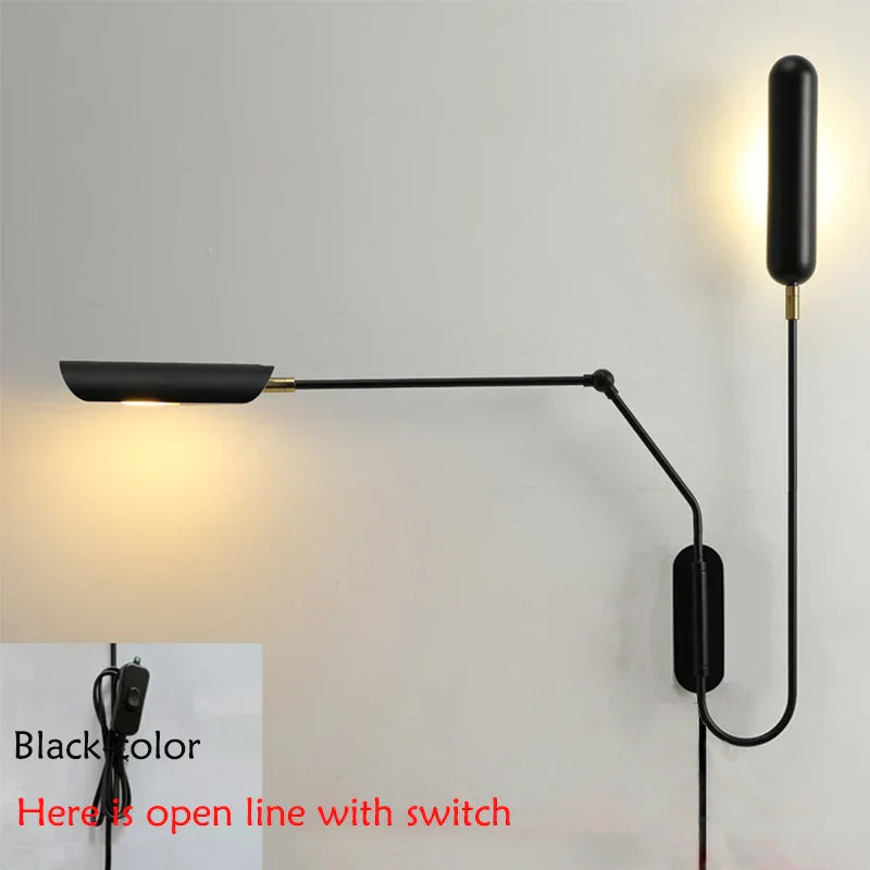 DecorBites™ Industrial Loft Wall Lamp: Creative Long Arm Bedside Reading Light