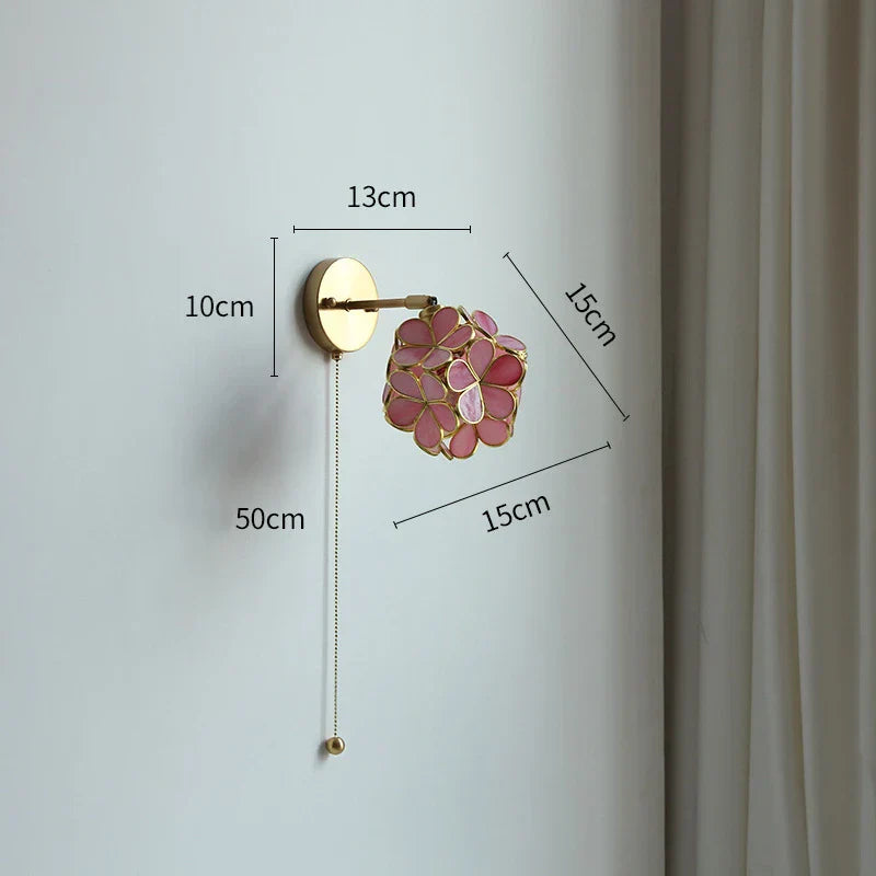DecorBites™ LED Petal Wall Sconce Modern Nordic Style Pull Chain Switch Stair Mirror Light