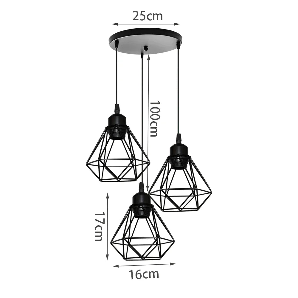 DecorBites™ Iron Frame Pendant Chandelier for Restaurant Teahouse Lighting