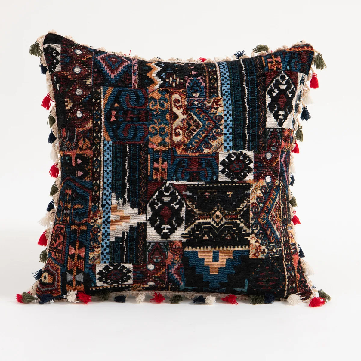DecorBites™ Bohemian Flower Cushion Cover - Ethnic Floral Decorative Pillow Case