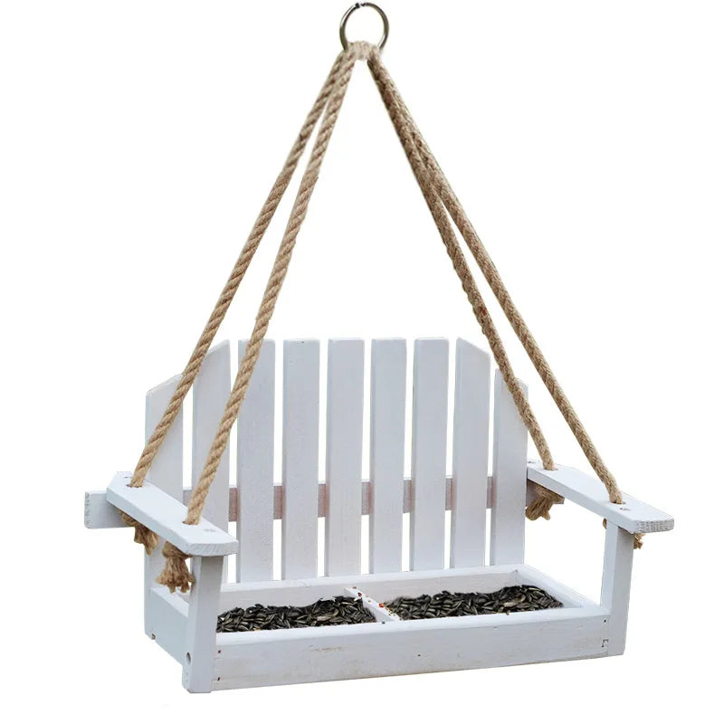 DecorBites™ Bird Feeder Chair: Outdoor Garden Patio Decoration with Wooden Design