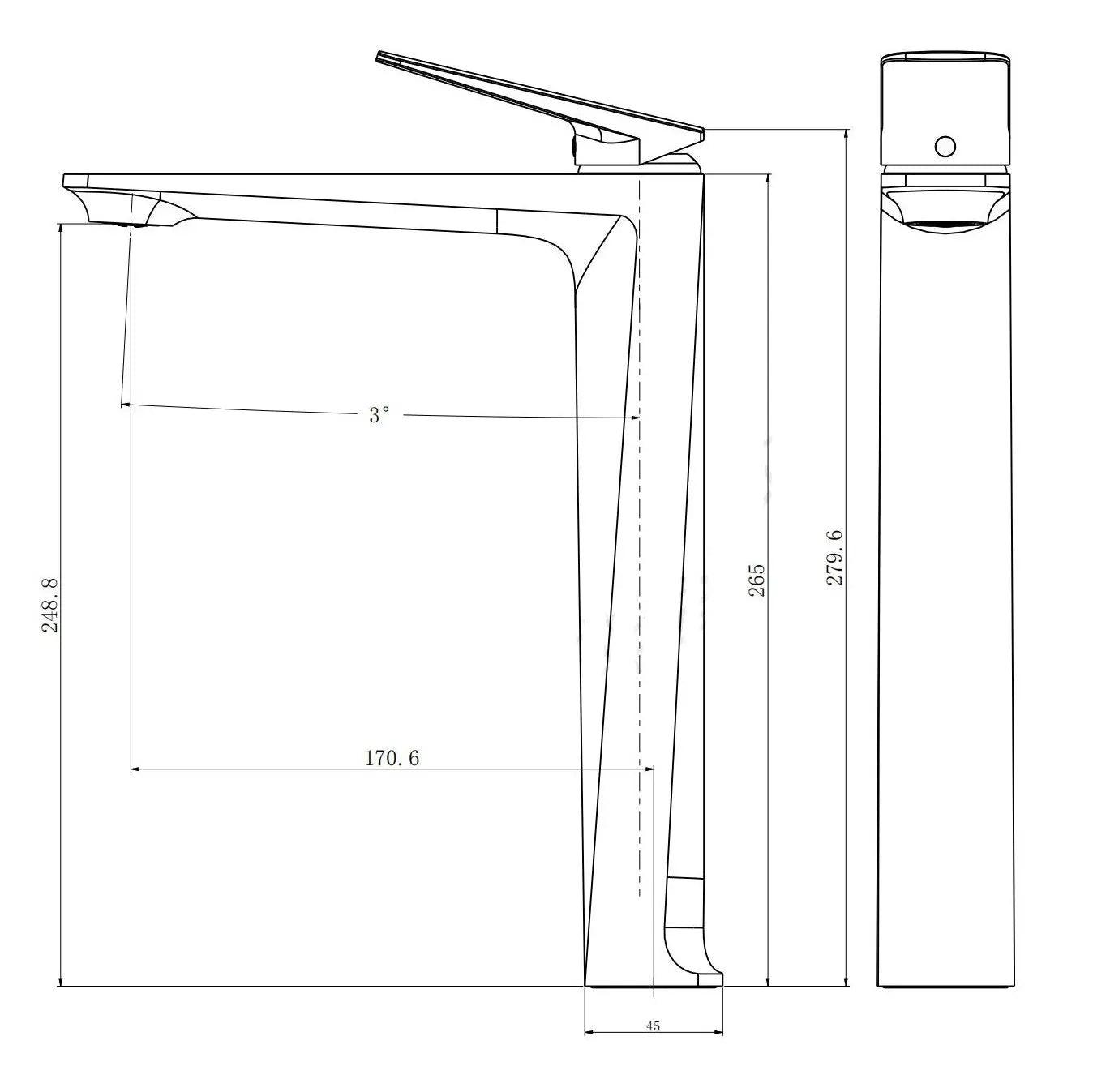 Malina - Modern Nordic Deck Mounted Faucet