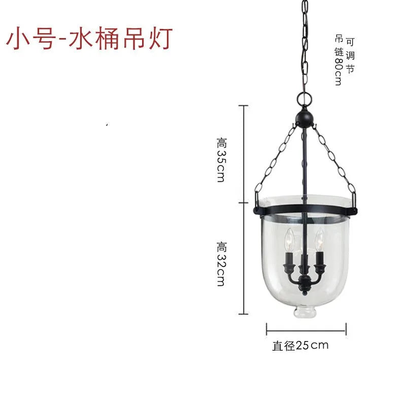 DecorBites™ Glass Bucket Pendant Light: Retro LED Dining Room Fixture