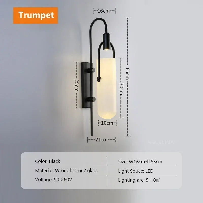 DecorBites™ Glass Shade LED Wall Lamp for Living Room, Bedroom, Aisle, Stairs