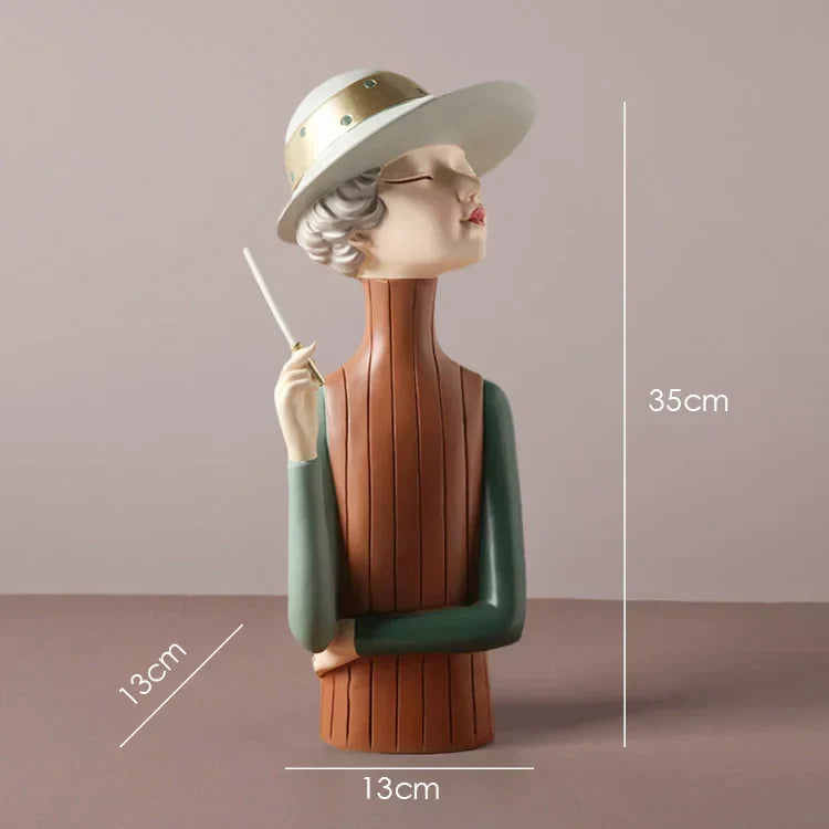 DecorBites™ Bowknot Girl Resin Figurine | Home Room Decor & Wedding Gift