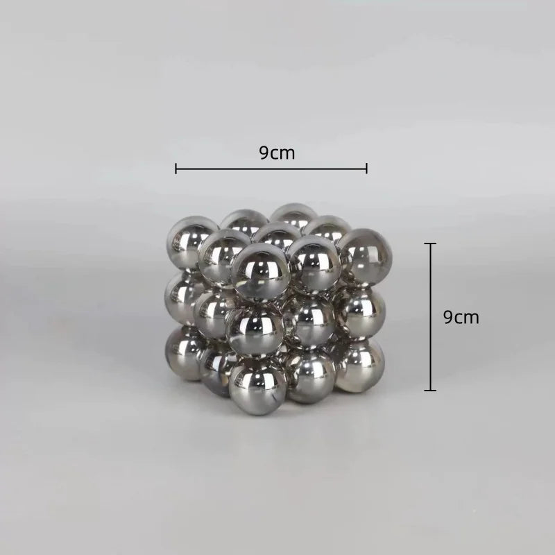 DecorBites™ Geometric Crystal Glass Ball Stack Blocks Home Decoration