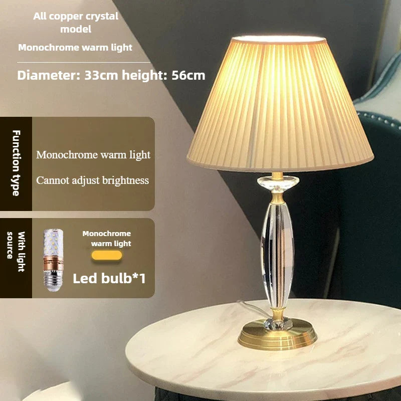 DecorBites™ Crystal Floor Lamp - European Retro Style for Living Room, Bedroom, or Home Decoration