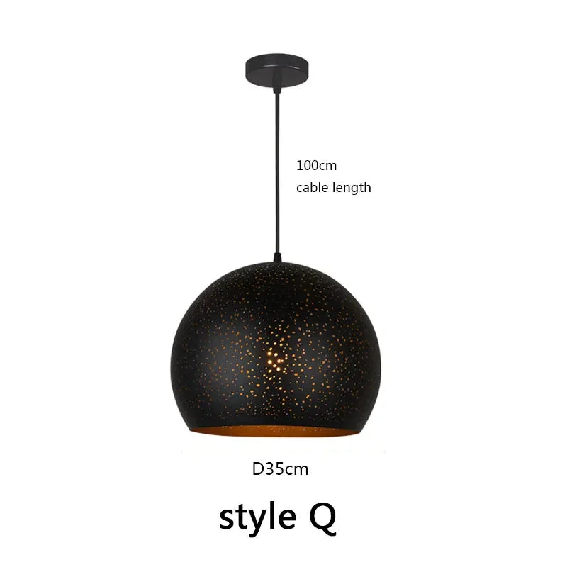 Lámpara colgante industrial nórdica negra DecorBites™ de estilo retro, casquillo E27, para comedor o cocina.