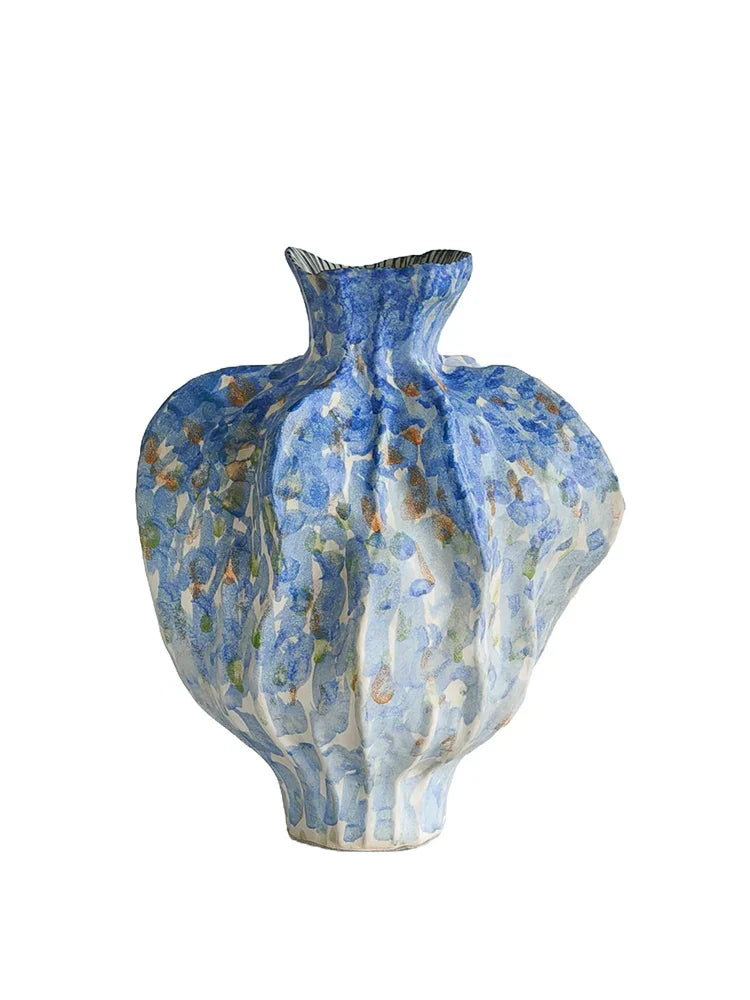 DecorBites™ Irregular Porcelain Tulip Vase for Stylish Flower Arrangements
