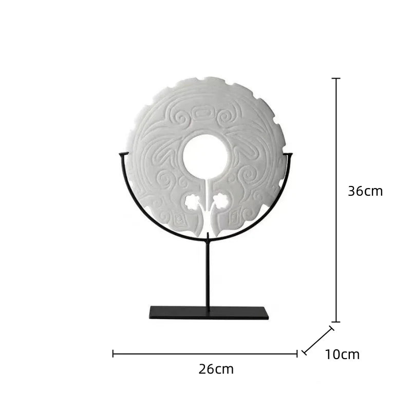 Estatua de resina con forma de tótem geométrico DecorBites™ | Accesorio decorativo retro chino para el hogar