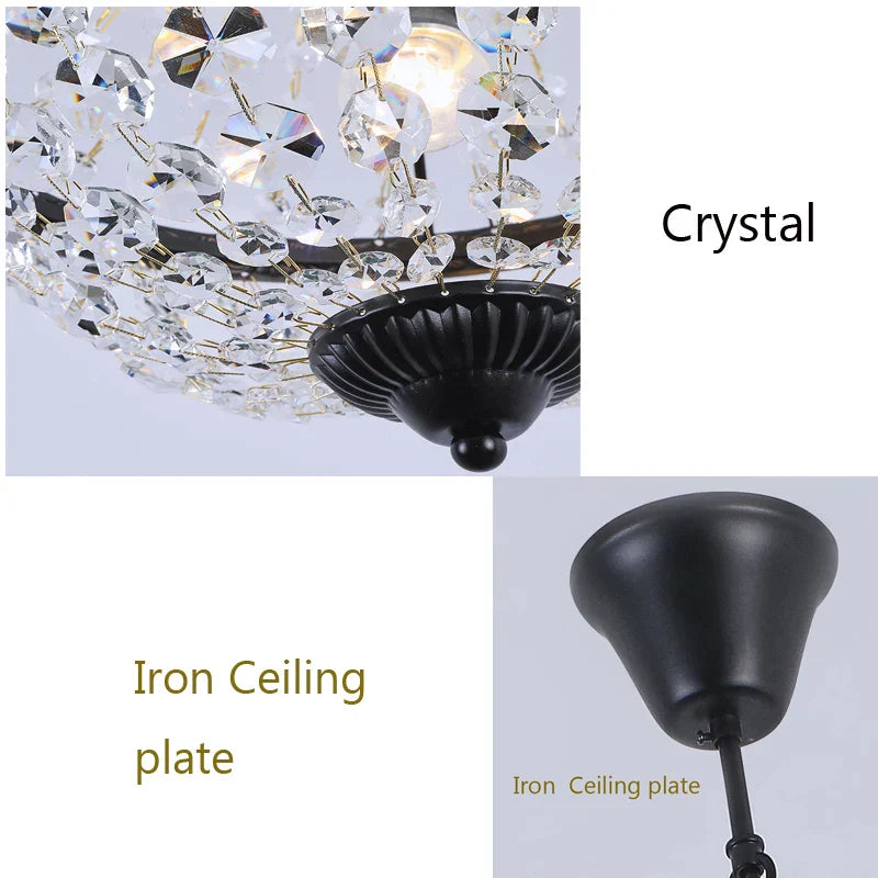 DecorBites™ Iron Art Crystal Chandelier for Dining Room and Bedroom