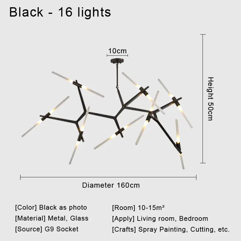 DecorBites™ Glass LED Chandelier Ceiling Light for Modern Nordic Design Home Decor