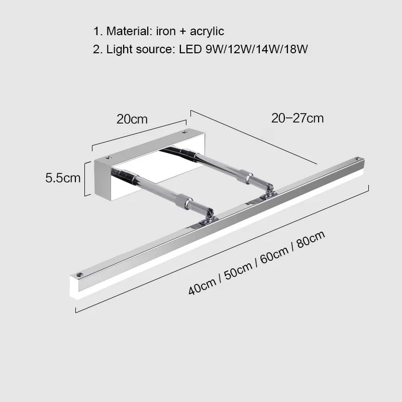 DecorBites™ LED Mirror Light Wall Lamp, Modern Bathroom Lighting, 60cm 80cm