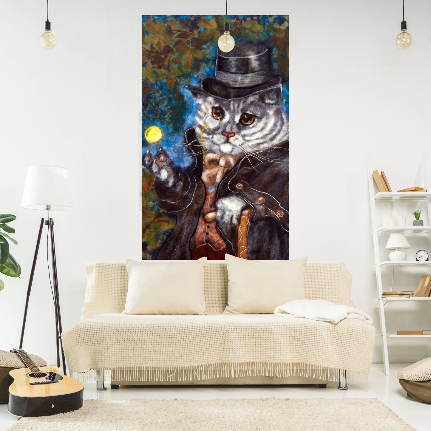 Tapiz DecorBites™ con diseño de gatos divertidos, estampado de animales, para colgar en la pared y decorar el hogar.