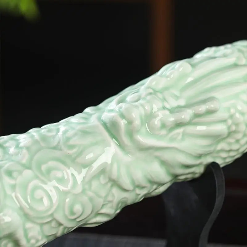 DecorBites™ Botellas de vino, estantes y adornos de cerámica con diseño de dragón