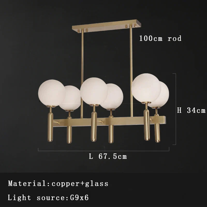 DecorBites™ Glass Balloon Chandelier: Elegant Led Round Hanging Light for Luxury Dining Room