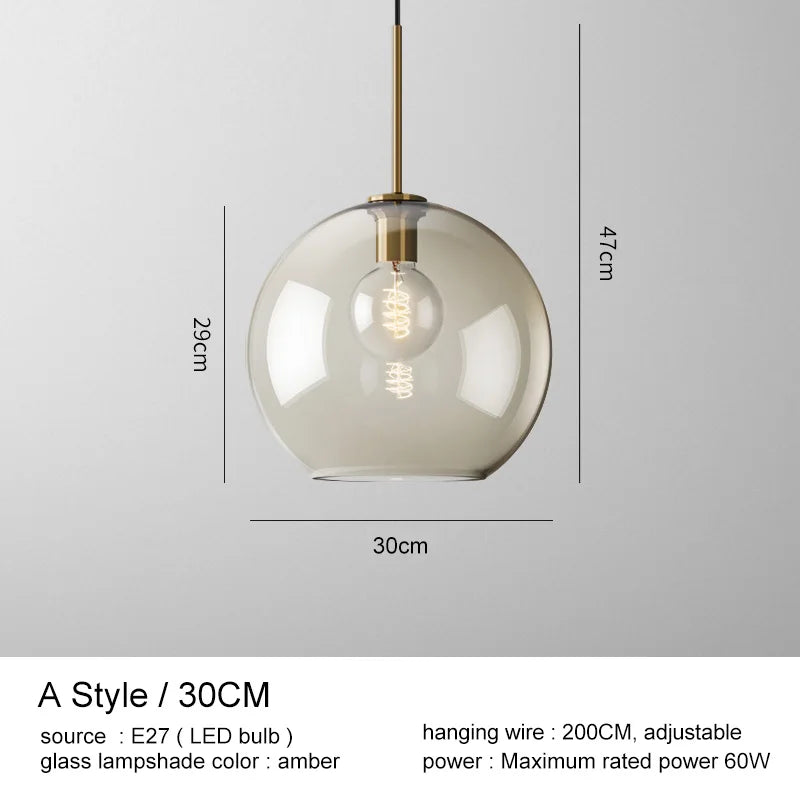 DecorBites™ Glass Pendant Lights Dining Kitchen Bar Chandelier