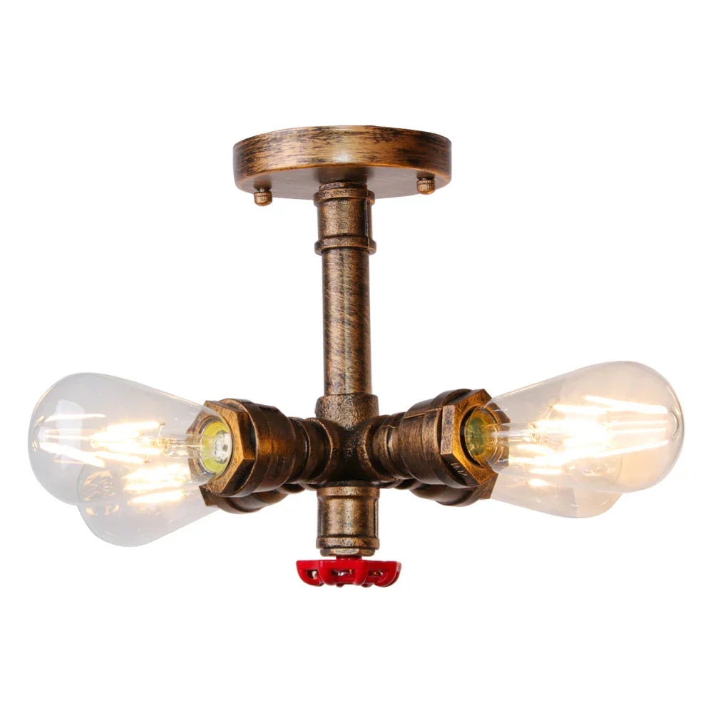 DecorBites™ Industrial Water Pipe Ceiling Light Fixture for Living Room and Restaurant Decor