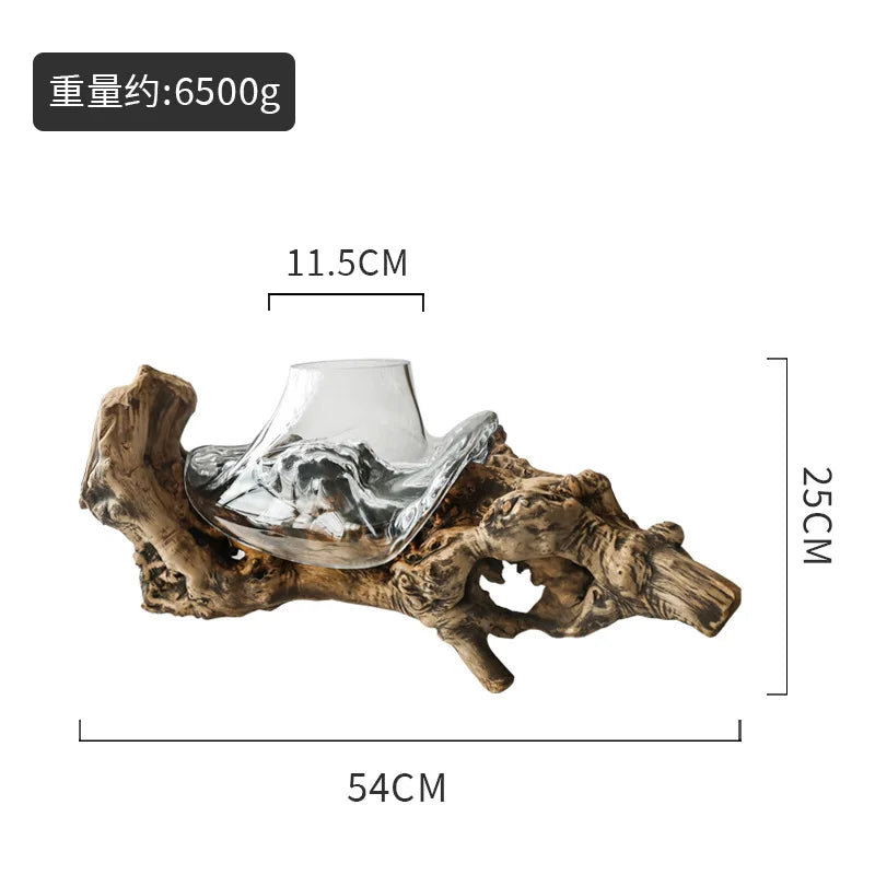 DecorBites™ Glass Bonsai Vase Hydroponic Pots Art Wooden Frame Home Decoration
