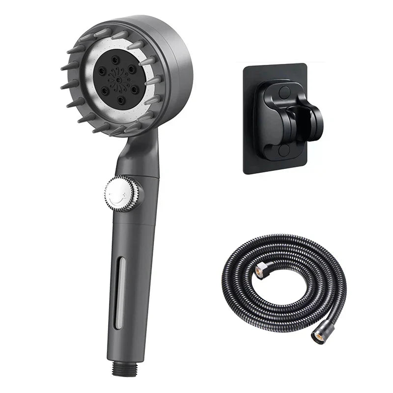 رأس دش DecorBites™ عالي الضغط قابل للتعديل مع 3 أوضاع وقاعدة خرطوم