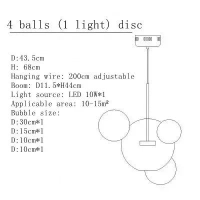 DecorBites™ Glass Bubble Chandelier: Modern Art Deco Customized Indoor Decor Light