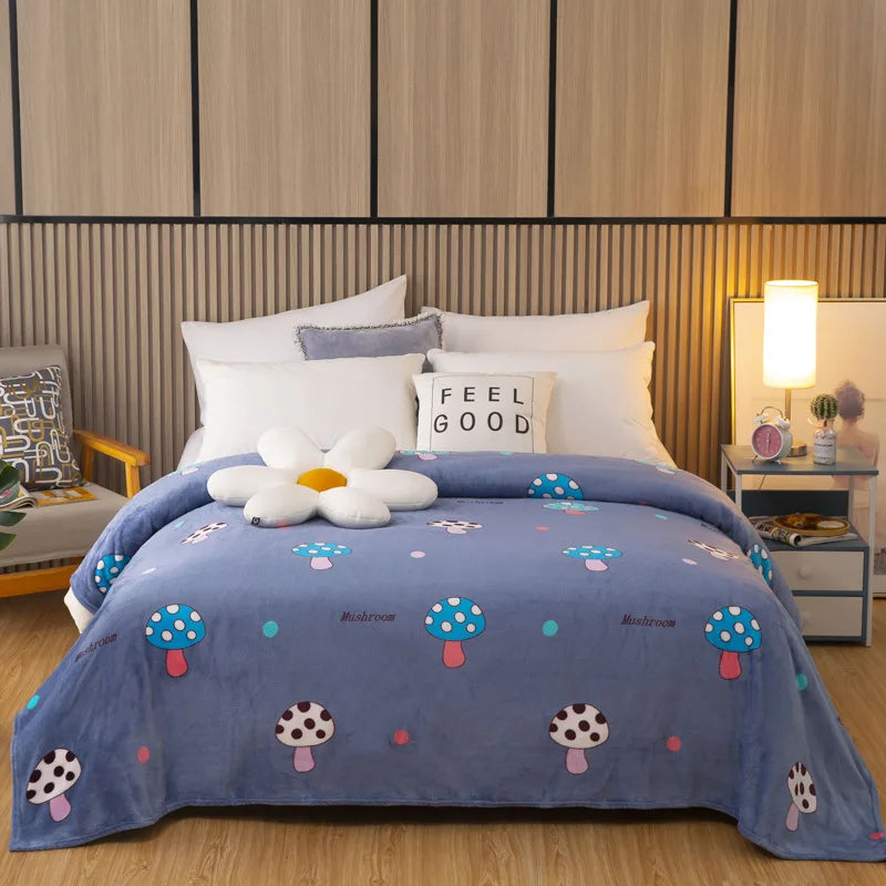 Manta para sofá DecorBites™ con diseño de corazón y frutas: Acogedora, gruesa, perfecta para el hogar, la oficina y los niños.