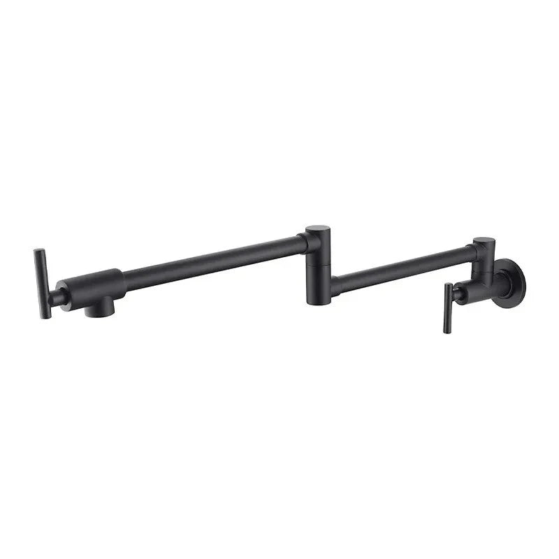 DecorBites™ Brushed Gold Kitchen Pot Filler Faucet Wall Mount Single Cold Foldable Spout