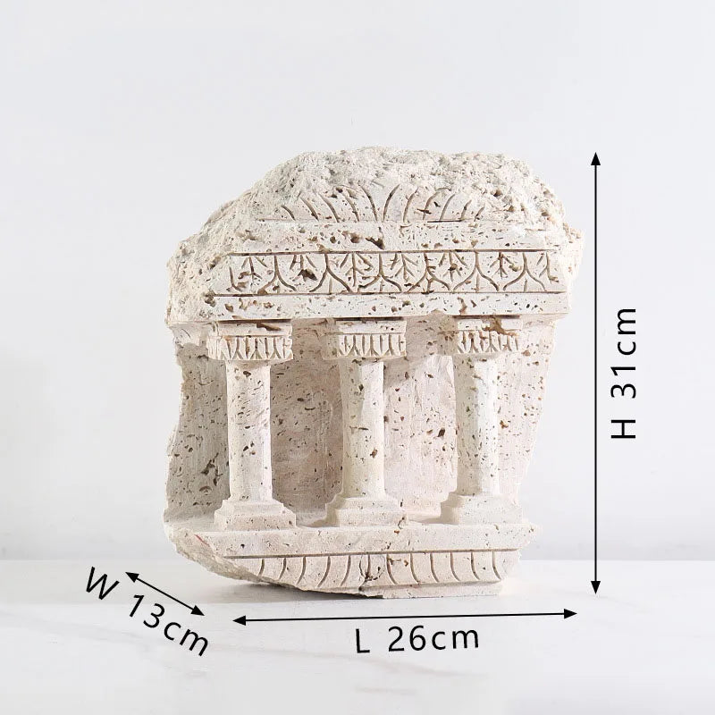 DecorBites™ Handmade Marble Medieval Sculptures and Ancient Greek Roman Temple Statue