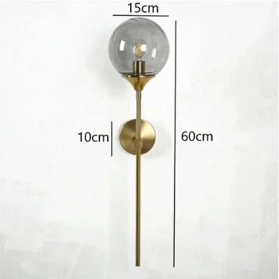 DecorBites™ Glass Ball Wall Lamps: Modern Nordic Golden Chrome Lighting Fixtures for Living Room, Kitchen